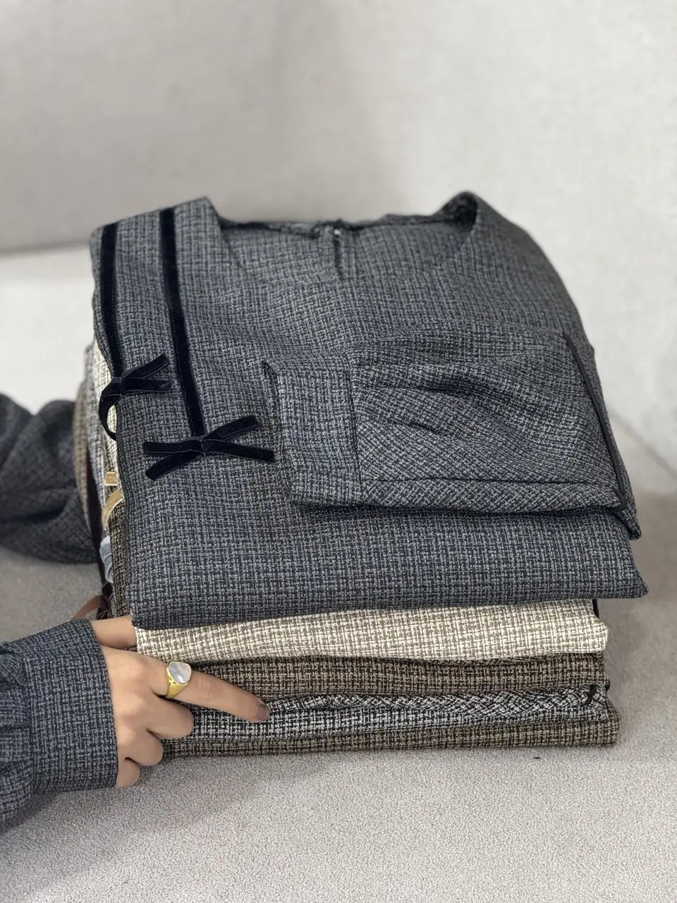 پیراهن مانتویی سوپر کلوش پاییزه پاپیون